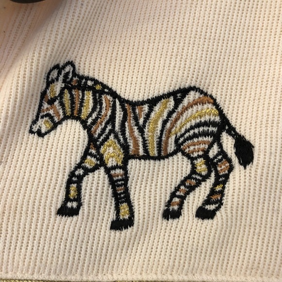 Adolfo Sport Navy/Cream Zebra/Leopard Cardigan - Picture 5 of 7